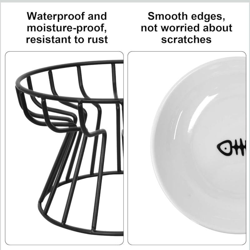 Cat Bowl with Elevated Design for Enhanced Feeding Comfort and Stability