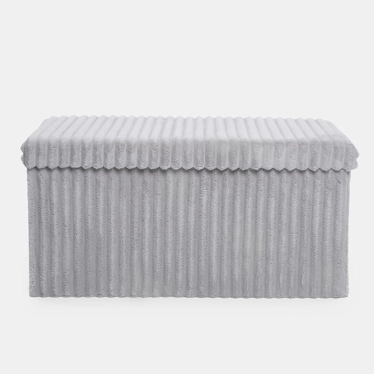 Grey Large Ottoman Storage Box – Foldable Fabric Storage Chest 78 x 38 x 38cm