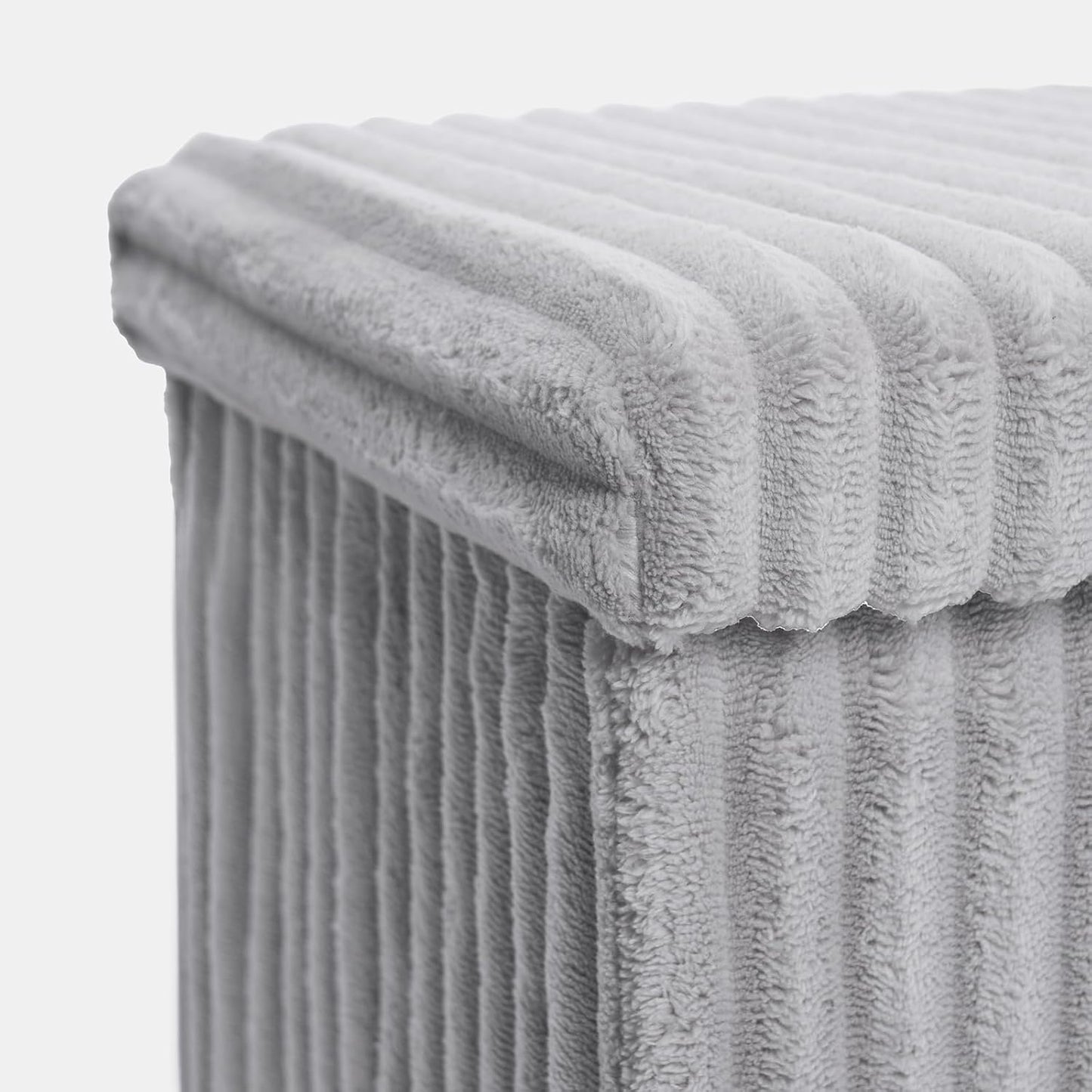 Grey Large Ottoman Storage Box – Foldable Fabric Storage Chest 78 x 38 x 38cm