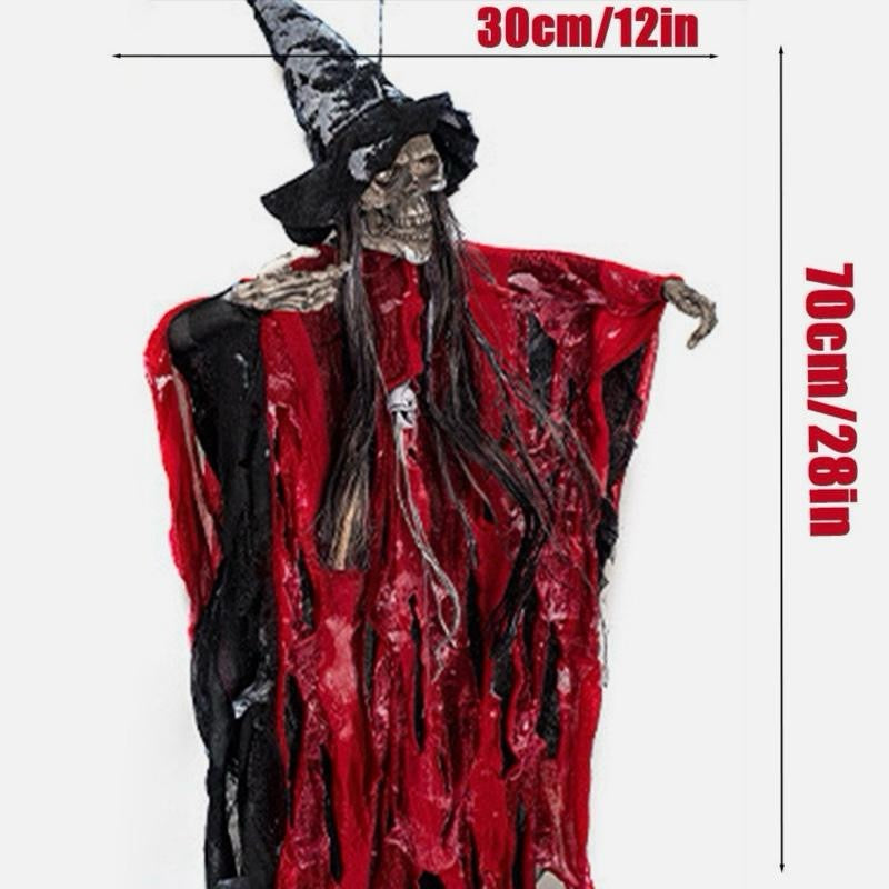 28inch Halloween horrific Hanging Ghost Decor Ghost with LED Glowing Eyes