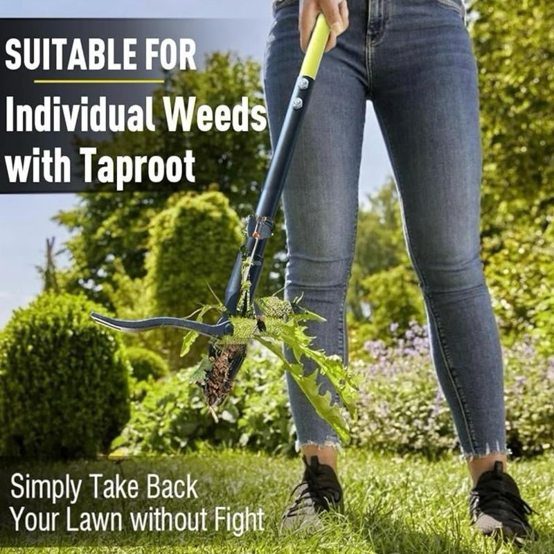 Weed Remover Tool Stand Up, Weed Puller Root Remover with 4 Claws, 45" Long Handled Dandelion Weeder Tool for Patio, Lawn, Garden, Path, Driveway and Block Paving
