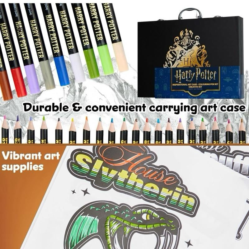 Art Set for Kids, Art Supplies Paints Colouring Pens Colouring Pencils Crayons Travel Carry Case Arts and Crafts, Gifts for Kids (Black)