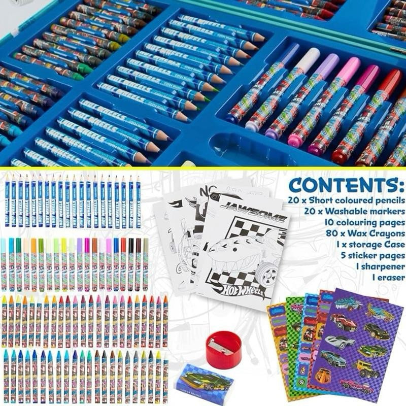 Set for Kids Art Supplies Colouring Pens Colouring Pencils Crayons Stickers Carry Case Arts and Crafts 130+ Pcs