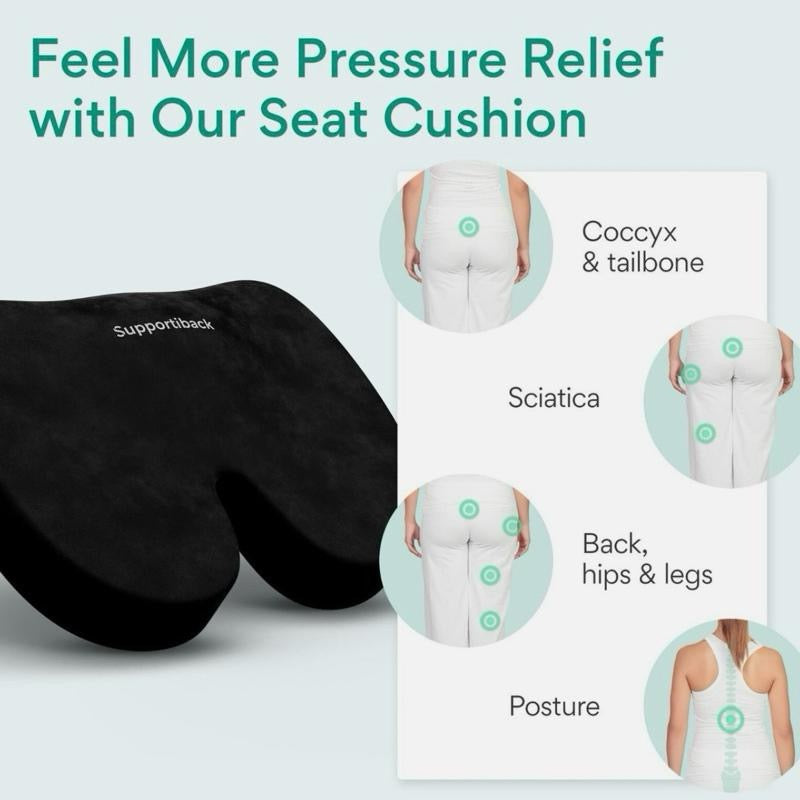 Premium Memory Foam Seat Cushion – Long-Lasting Comfort for Office Chair, Car Seat, and Home – Office Chair Cushion, Memory Foam Seat