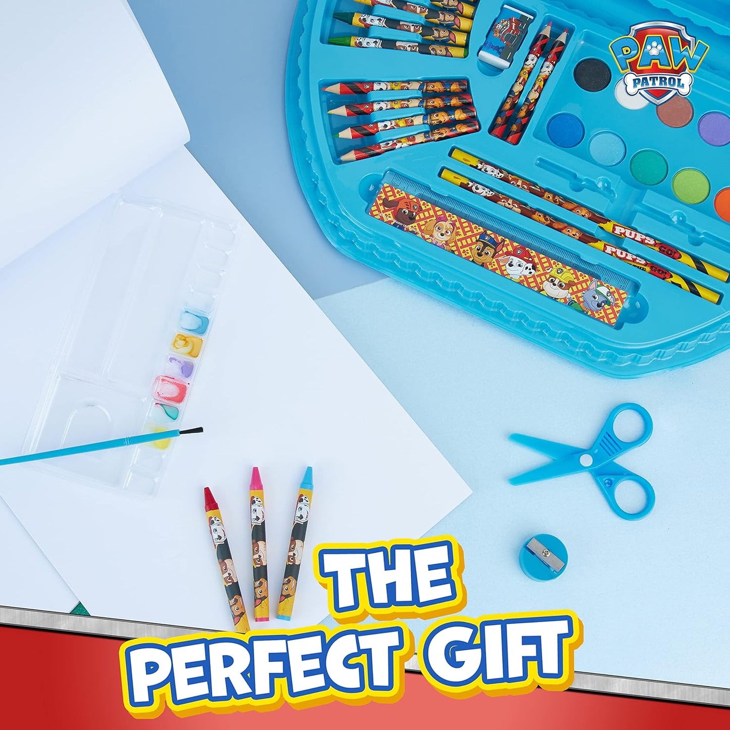 Paw Patrol 50 Piece Drawing Case with Felt Tip Colouring Pens, Children's Paint and Coloured Pencils for Children's Crafts