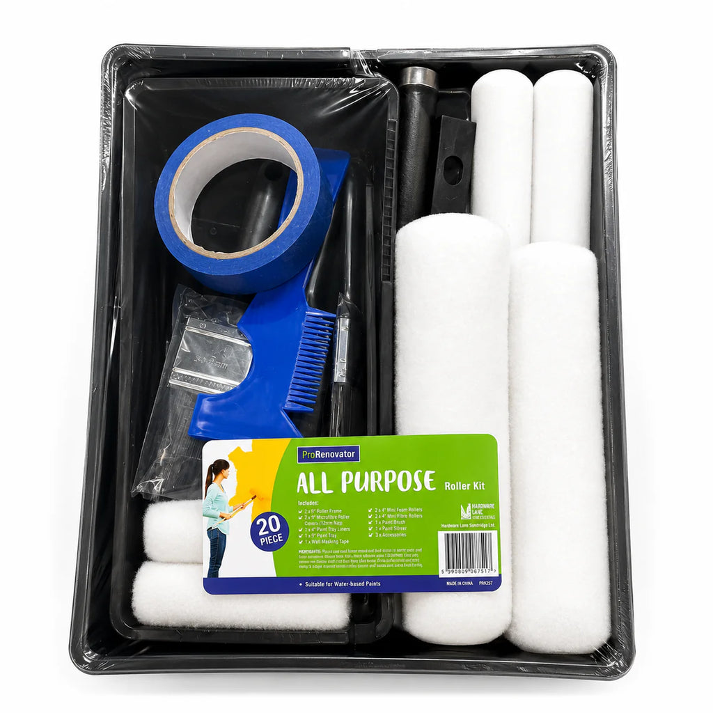 ProRenovator 20-Piece All Purpose Paint Roller Kit – Suitable for Water-Based Paints