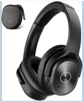 zihnic Bluetooth Active Noise Cancelling Headphones, 40H Playtime Wireless Bluetooth Headset with Deep Bass Hi-FI Stereo Sound, Comfortable Earbuds for Travel/Home/Office (Black)