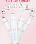Facial Hair Remover for Women,4-in-1 Bikini Trimmer Women,USB C Mini Lady Shavers with 4-Level Battery Indicator