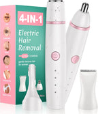 Facial Hair Remover for Women,4-in-1 Bikini Trimmer Women,USB C Mini Lady Shavers with 4-Level Battery Indicator
