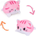 Thedttoy Reversible Cat Plush: Happy Sad Cat Emotion Kitten Double-Sided Flip Doll Soft Toy Pink