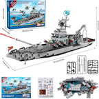Warship Building Toy, 1412pcs Cruiser Ocean Boat Ship Building Set for 8+ Years Boys, Battleship Building Bricks Kit for Kids Ages 8 to 14 Years Old