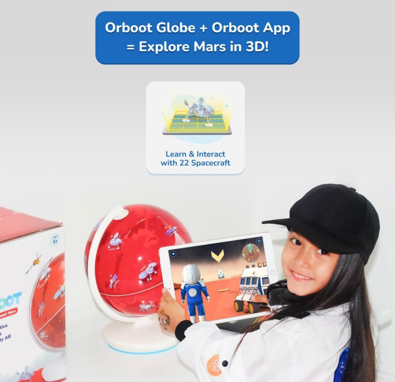 PlayShifu Interactive Science Kit - Orboot Mars (Globe + App) Explore Planet Mars | Educational Toys | Solar System Space Toys, STEM Toy & Gift for Kids Ages 6-12 Years (works with mobiles/tabs)