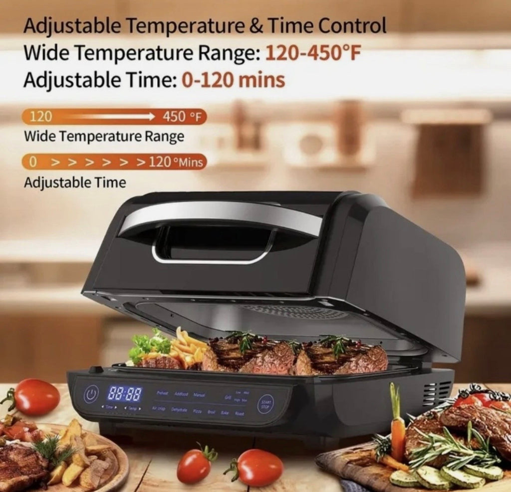 TopStrong 8-in-1 Digital Health Grill & Air Fryer Family Sized black 1700w new