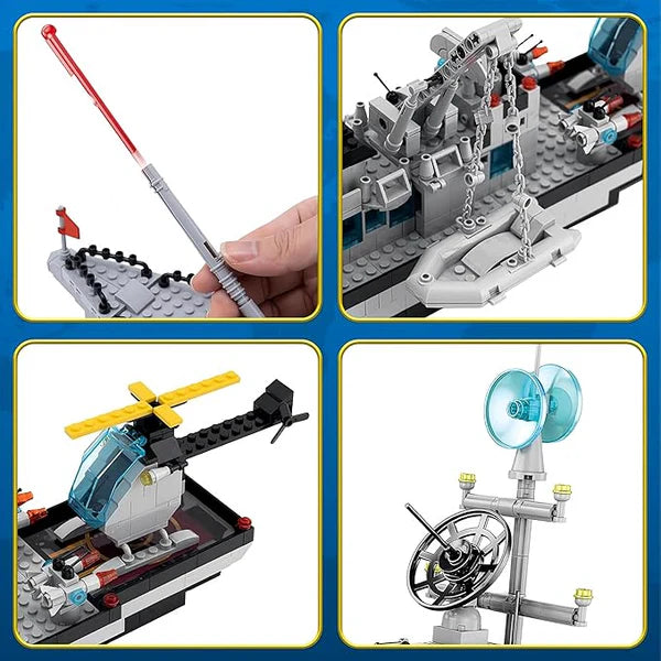 Warship Building Toy, 1412pcs Cruiser Ocean Boat Ship Building Set for 8+ Years Boys, Battleship Building Bricks Kit for Kids Ages 8 to 14 Years Old