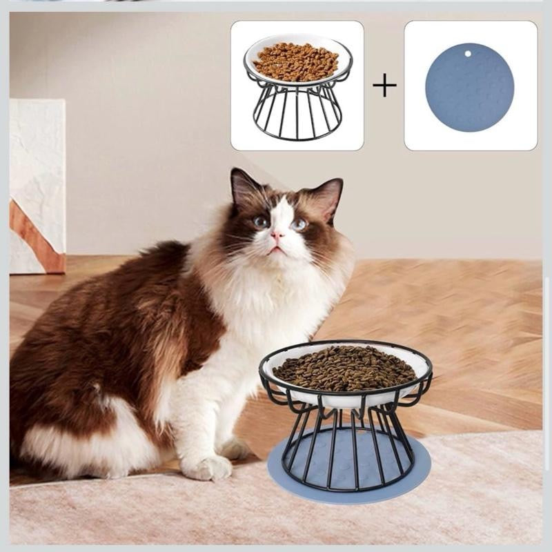 Cat Bowl with Elevated Design for Enhanced Feeding Comfort and Stability