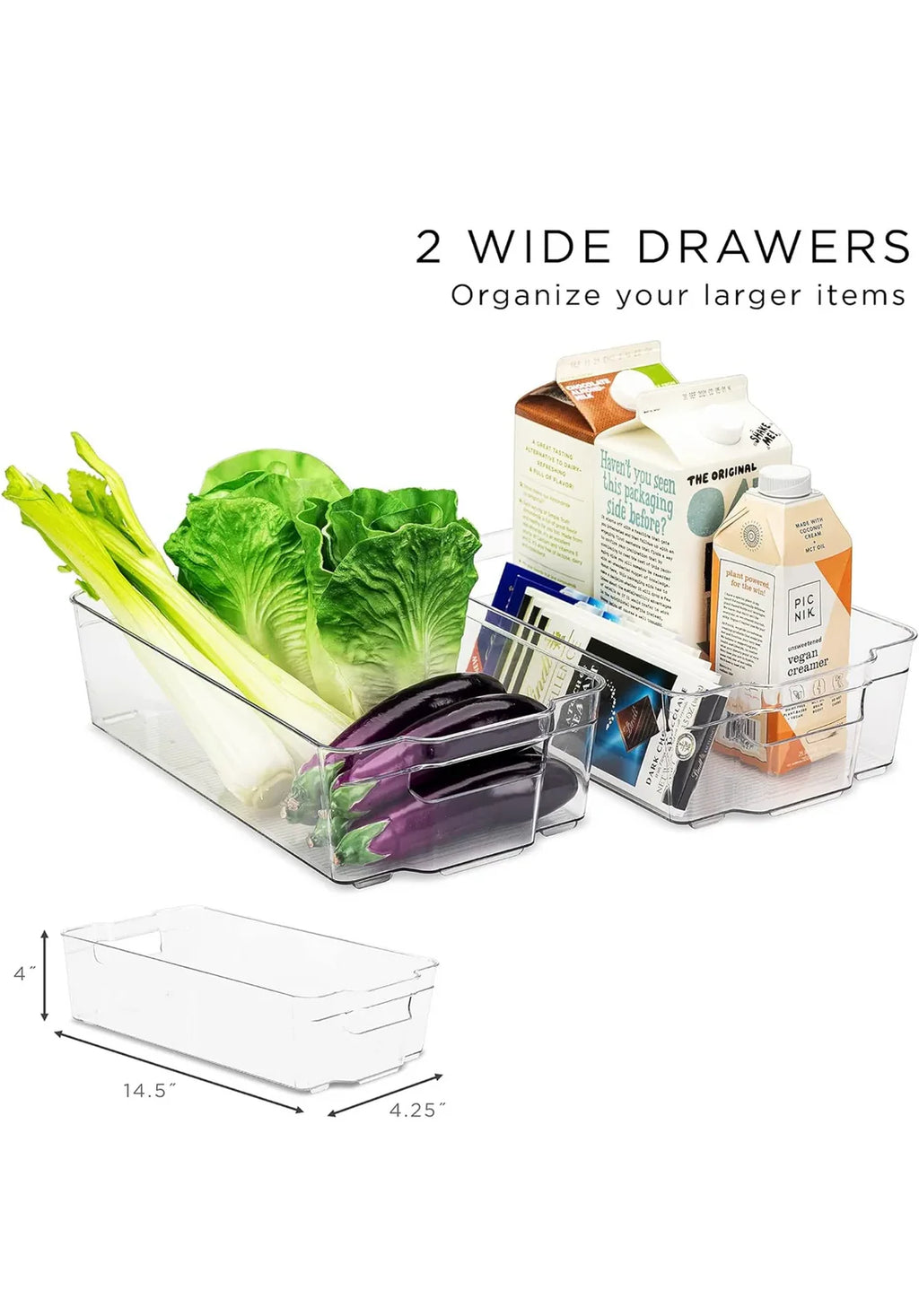 7-Piece Fridge Organizer Set – Clear Storage Bins with Drawers, Egg Holder & Can Dispenser