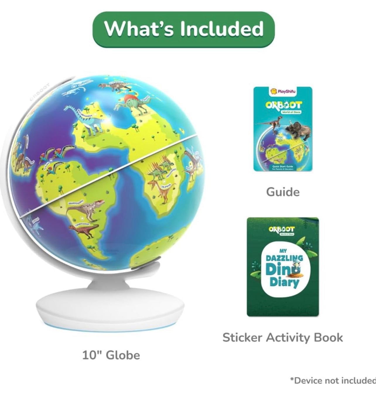 PlayShifu Interactive Dinosaur Toys - Orboot Dinos (Globe + App) 50 Dinosaurs, 500+ Facts | Educational Dinosaur Toys For Kids 5-7 | 4 5 6 7 8 year old Birthday Gifts (Works with tabs/mobiles)