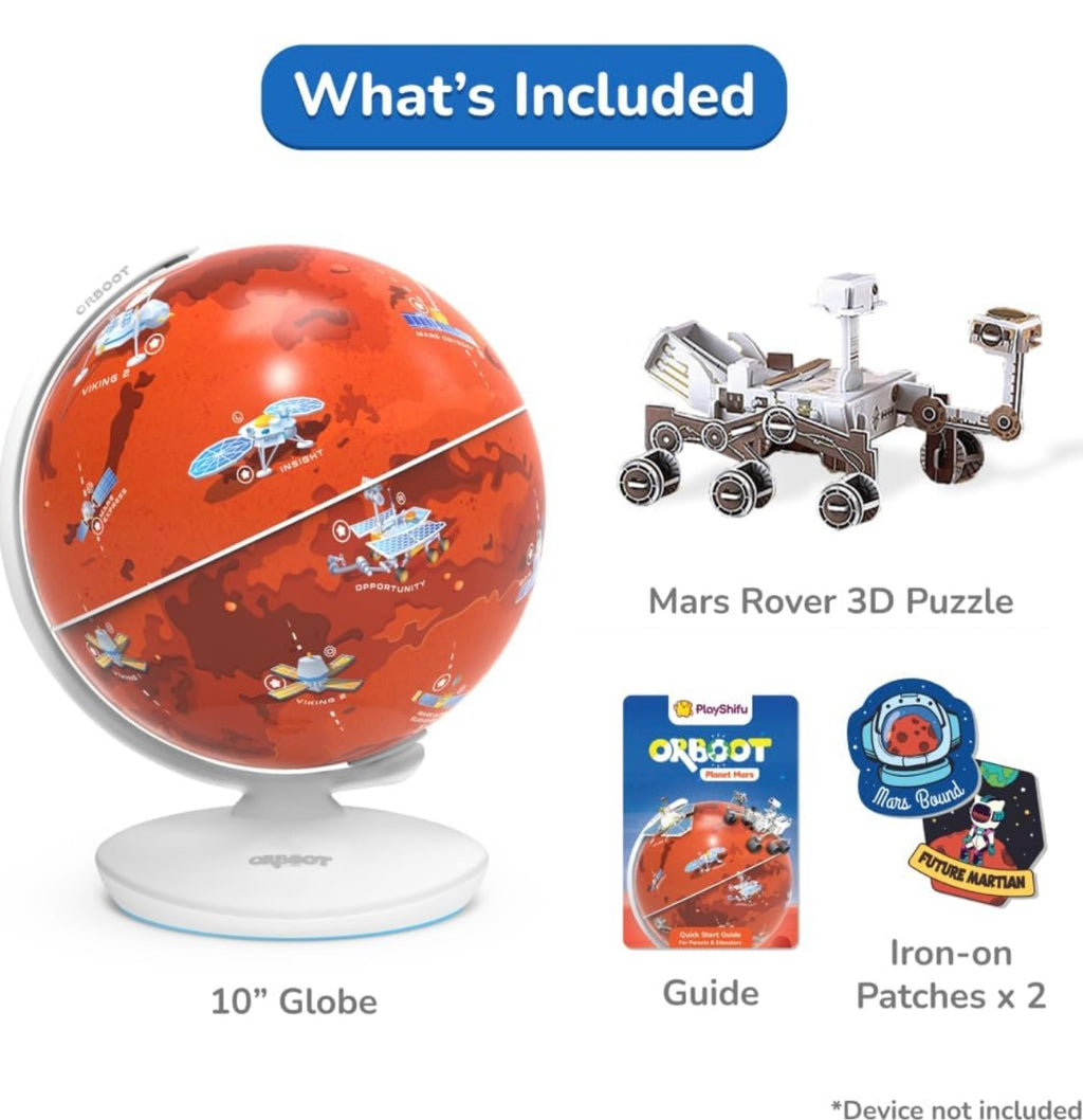 PlayShifu Interactive Science Kit - Orboot Mars (Globe + App) Explore Planet Mars | Educational Toys | Solar System Space Toys, STEM Toy & Gift for Kids Ages 6-12 Years (works with mobiles/tabs)