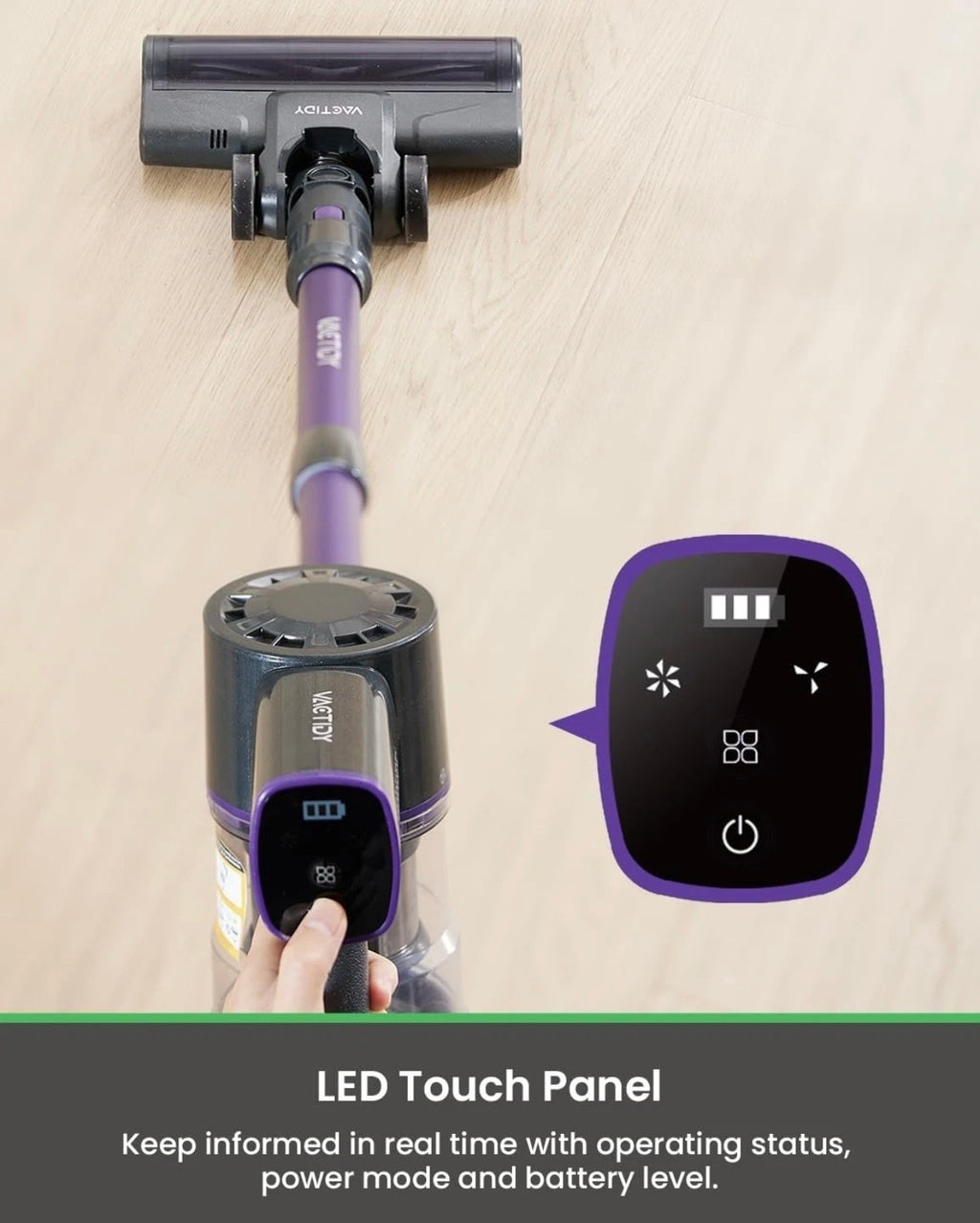 Cordless Vacuum Cleaner Vactidy V8 Blitz Pro Touch Display Stick Car Pet Hair