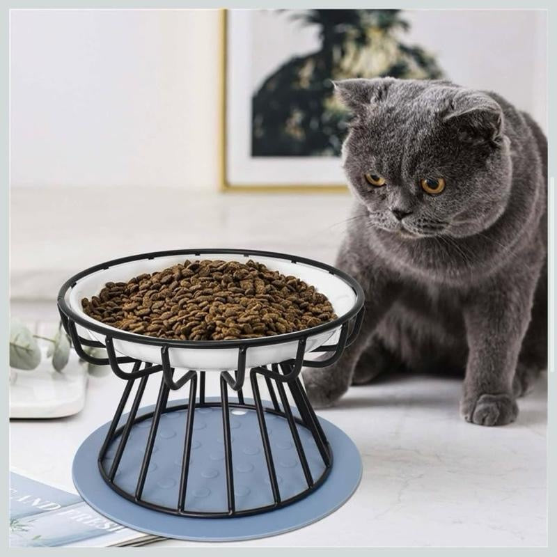 Cat Bowl with Elevated Design for Enhanced Feeding Comfort and Stability