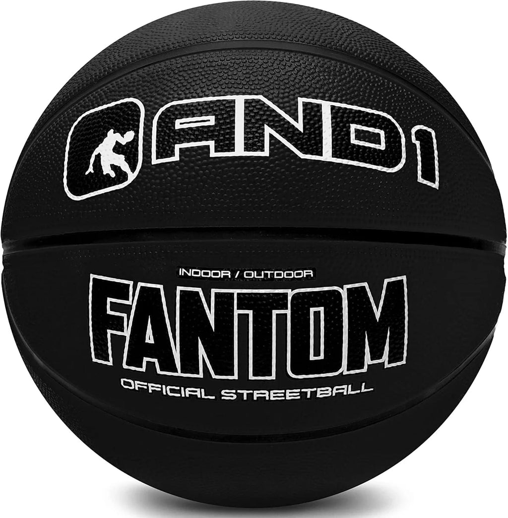 Fantom Rubber Basketball Size 7 (29.5") – Official Full Size Indoor/Outdoor Street Basketball – Deep Channel Grip