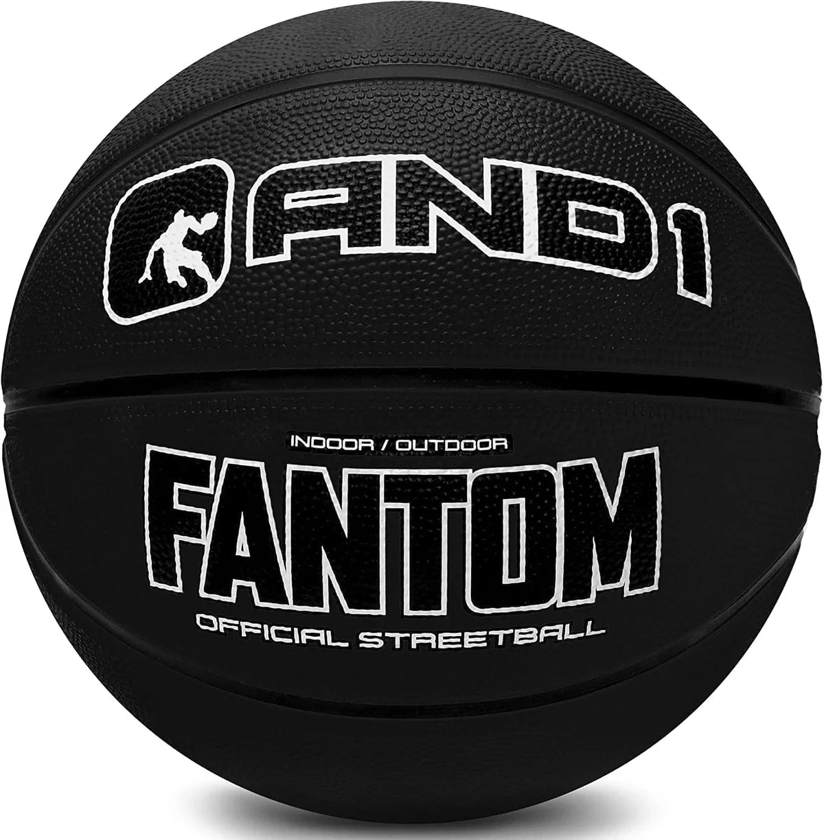 Fantom Rubber Basketball Size 7 (29.5") – Official Full Size Indoor/Outdoor Street Basketball – Deep Channel Grip