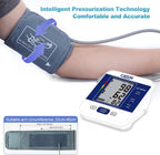 CAZON Blood Pressure Monitors Large Cuff Blood Pressure Machine BP Monitor Upper Arm BP Cuff for Home Use Heart Rate Hypertension Monitor, Cuff 22-40cm LCD Display (Blue)
