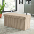 Cream Large Ottoman Storage Box – Foldable Fabric Storage Chest 78 x 38 x 38cm