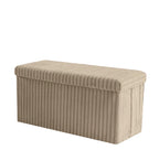 Cream Large Ottoman Storage Box – Foldable Fabric Storage Chest 78 x 38 x 38cm