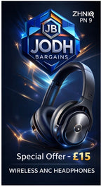 zihnic Bluetooth Active Noise Cancelling Headphones, 40H Playtime Wireless Bluetooth Headset with Deep Bass Hi-FI Stereo Sound, Comfortable Earbuds for Travel/Home/Office (Black)
