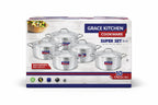 Grace Kitchen Super Set Cookware – 10 Pieces Aluminium Casserole Set
