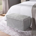 Grey Large Ottoman Storage Box – Foldable Fabric Storage Chest 78 x 38 x 38cm
