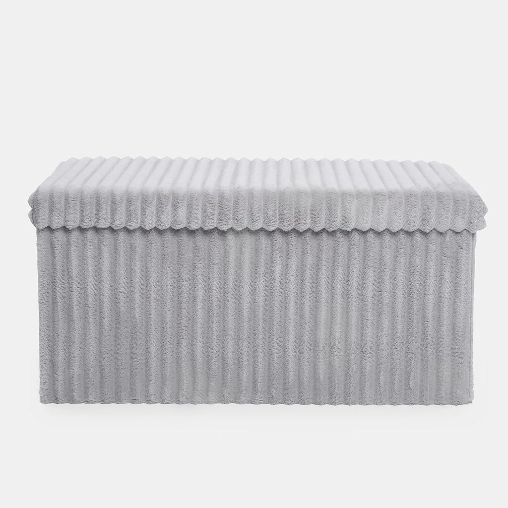 Grey Large Ottoman Storage Box – Foldable Fabric Storage Chest 78 x 38 x 38cm