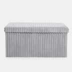Grey Large Ottoman Storage Box – Foldable Fabric Storage Chest 78 x 38 x 38cm