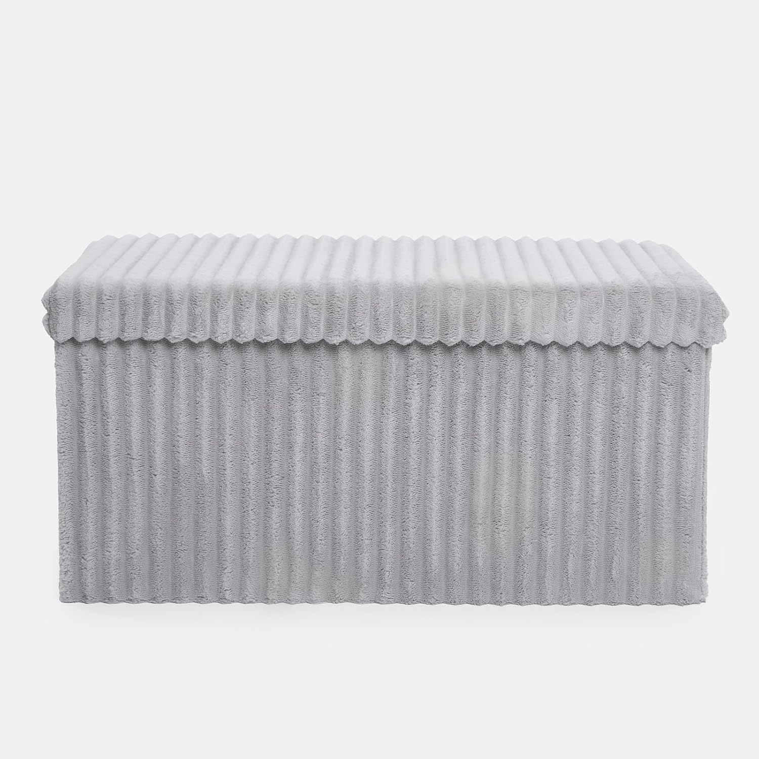 Grey Large Ottoman Storage Box – Foldable Fabric Storage Chest 78 x 38 x 38cm
