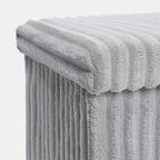 Grey Large Ottoman Storage Box – Foldable Fabric Storage Chest 78 x 38 x 38cm