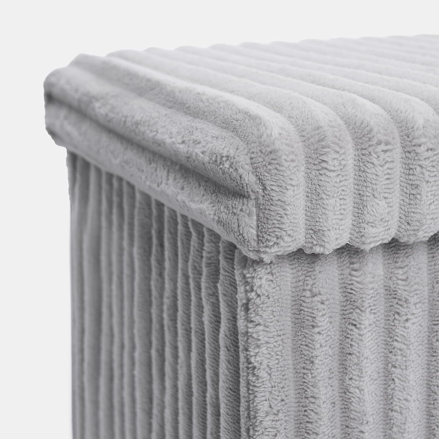 Grey Large Ottoman Storage Box – Foldable Fabric Storage Chest 78 x 38 x 38cm