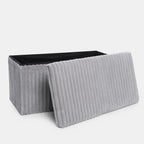Grey Large Ottoman Storage Box – Foldable Fabric Storage Chest 78 x 38 x 38cm