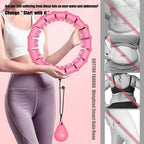 Weighted Smart Hula Ring Hoops, Weighted Hula Hoop With Auto-Spinning With slide switch, Detachable Knots Size Adjustable Smart Hoola Hoop with 360 Auto Rotation Massage
