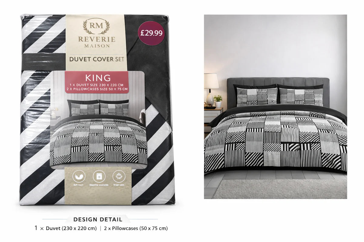 Reverie Maison Duvet Cover Set – King Sizes, Soft Touch Bedding set