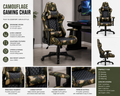 Camouflage Gaming Chair – High Back with Lumbar Support & Padded Armrests