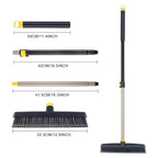 Yocada Stiff Bristle Push Broom Telescopic Pole Heavy Duty Outdoor Cleaning Bathroom Kitchen Patio Garage Concrete Wood Stone Tile Floor