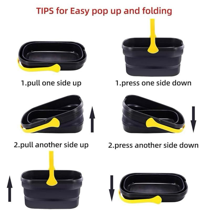 Yocada Collapsible Plastic Bucket Mop Bucket Cleaning Washing Bucket for Mop Cleaning Washing Fit Sponge Mop Flat Mop Cotton Mop Good Grips Angled
