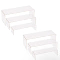 6 Pcs Acrylic Display Risers, 3 Sizes Clear Display Stands, Transparent Showcase Stands Acrylic Shelves, Product Display Shelf for Collections Pops Figures Jewelry Dessert Candy Cosmetics Perfume