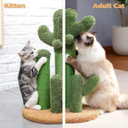 Cactus Scratching Posts Creative Cat Tree Design 3 Posts in 1 Set Brown M 53cm for Pet Play and Comfort