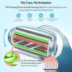 Electric Lady Shaver, Ribivaul Electric Women Razor Bikini Trimmer with 3-in-1 Shaving Blade and 3D Floating Foil, Rechargeable Women Razor for Arm Leg Underarm, Painless Shaver for Wet & Dry Use