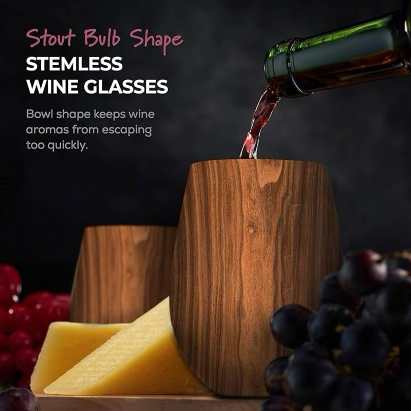 Premium Stainless Steel Wine Glasses Set of 4-532 ml. Exquisite Large Red Wine Tumblers - Shatterproof and Unbreakable Wine Glasses, Perfect Wine Cups for Home, Outdoors, Picnic & Christmas Gifting