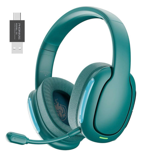 Wireless Gaming Headset for PS4 PS5 PC Switch, Wireless 2.4GHz Gaming Headphones with Detachable Noise Canceling Mic, 7.1 Stereo Sound, 3.5mm Wired Mode for Xbox Seires - Green