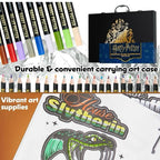 Art Set for Kids, Art Supplies Paints Colouring Pens Colouring Pencils Crayons Travel Carry Case Arts and Crafts, Gifts for Kids (Black)