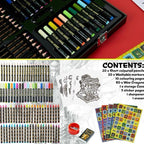 Art Set for Kids, Art Supplies Paints Colouring Pens Colouring Pencils Crayons Travel Carry Case Arts and Crafts, Gifts for Kids (Black)
